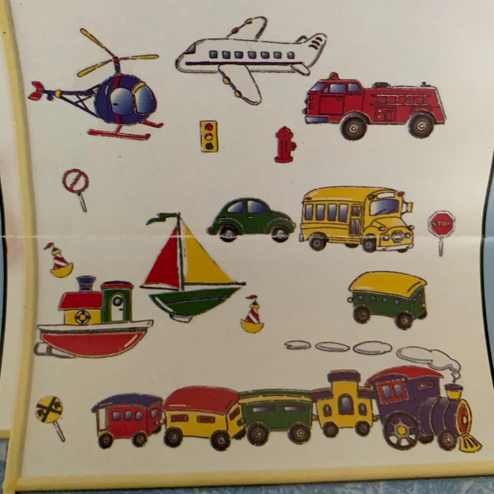 Jumbo Stick-Ups Wall Decor Vehicles Removable Appliques Primary Colors Room Art